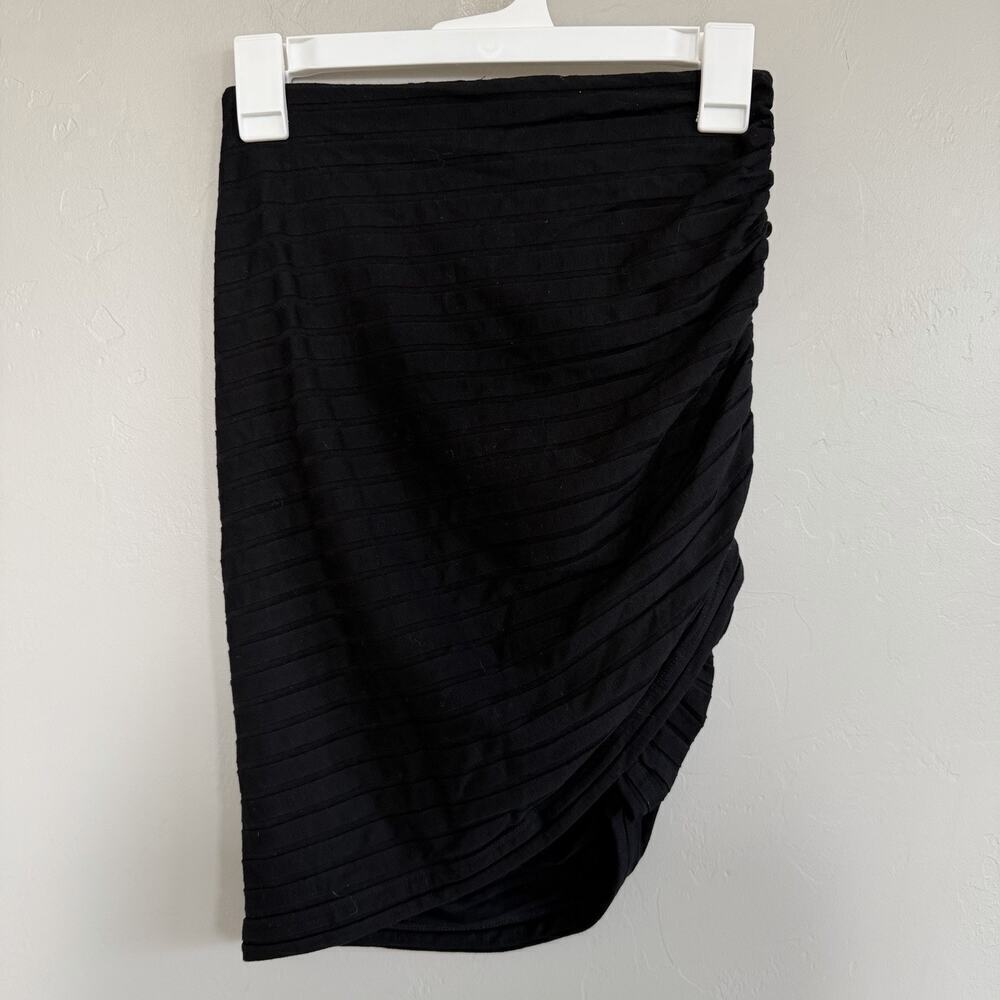 Bailey 44 Womens Black Asymmetric Side Ruched Mini Skirt Size XS